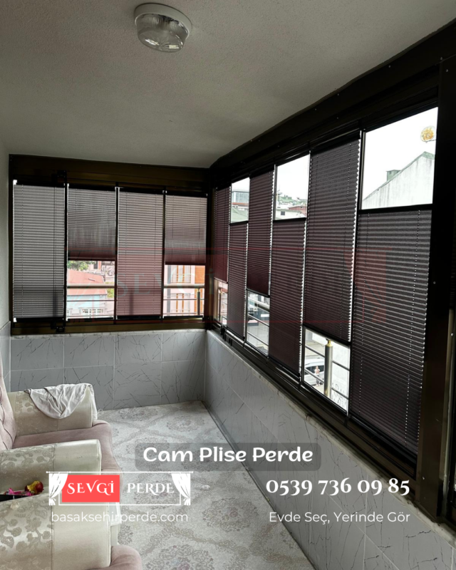 cam balkon plise perde