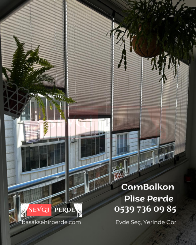 cam balkon plise perde